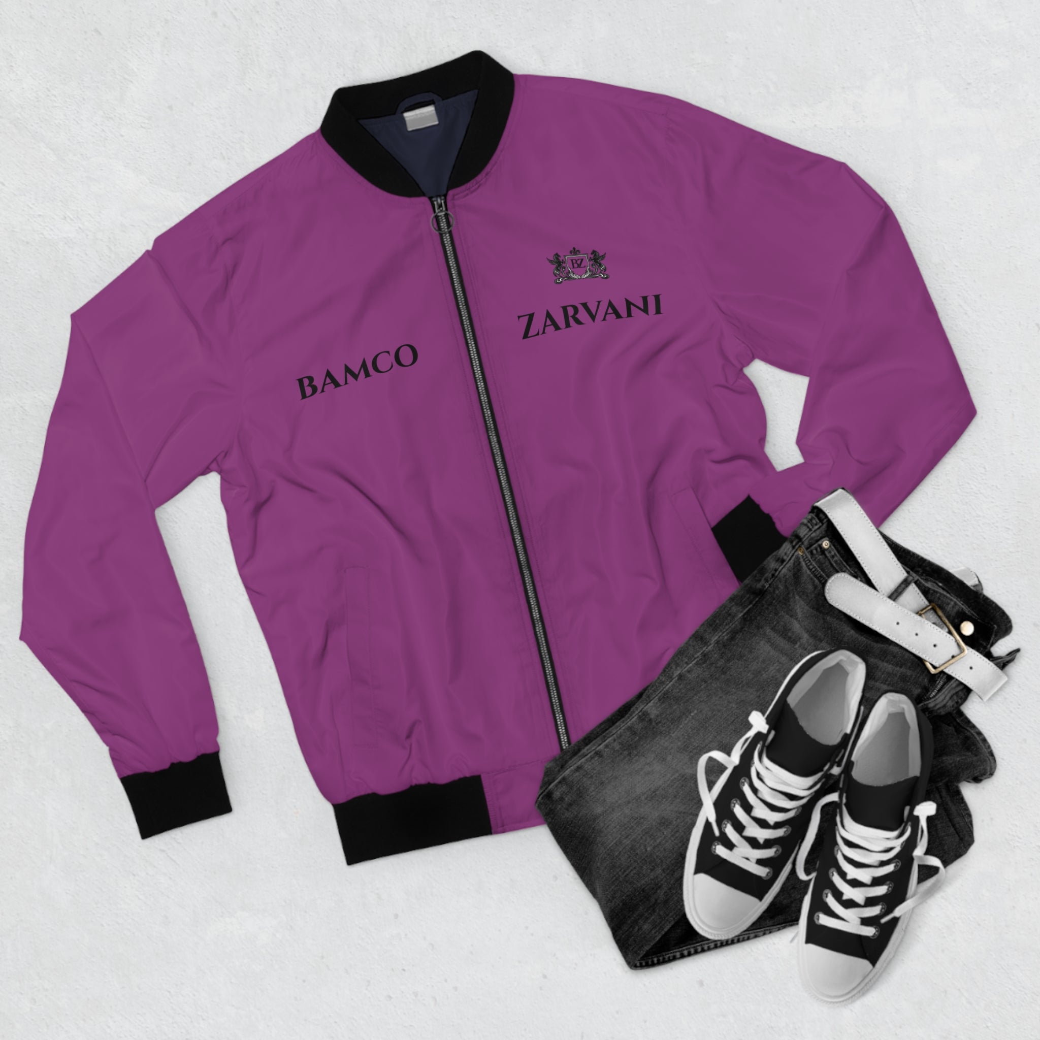 BAMCO ZARVANI - Elegant Dark-Purple Bomber Jacket