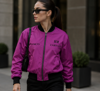 BAMCO ZARVANI - Elegant Dark-Purple Bomber Jacket